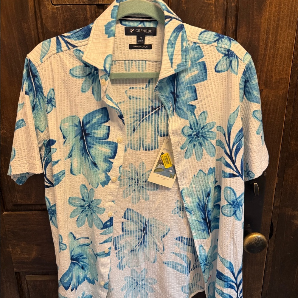 Daniel Cremieux Blue and White Casual Button Down Shirt